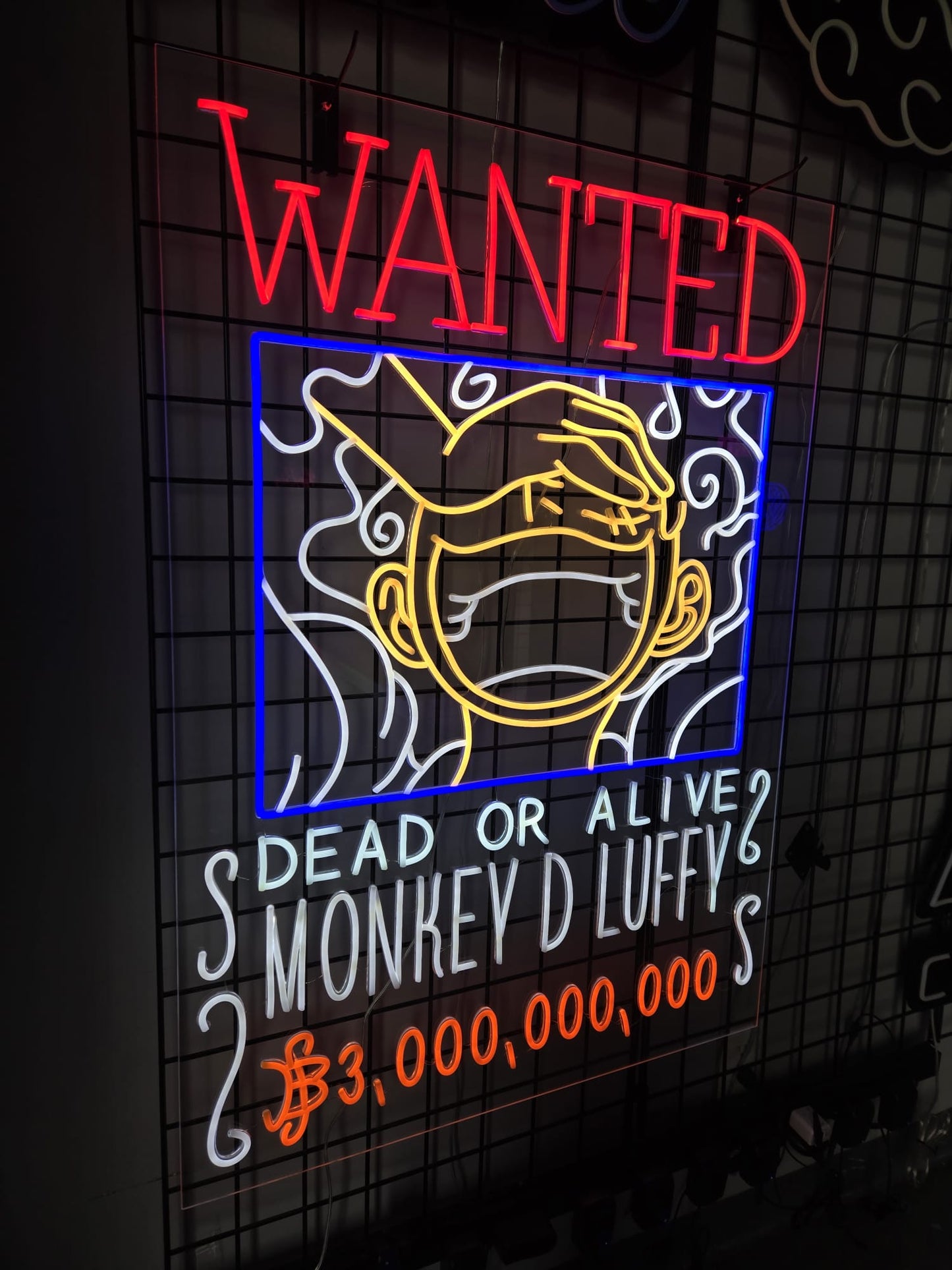 Luffy Wanted Poster LED Sign