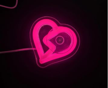 Heart / broken neon sign