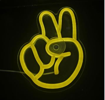 Hand neon sign