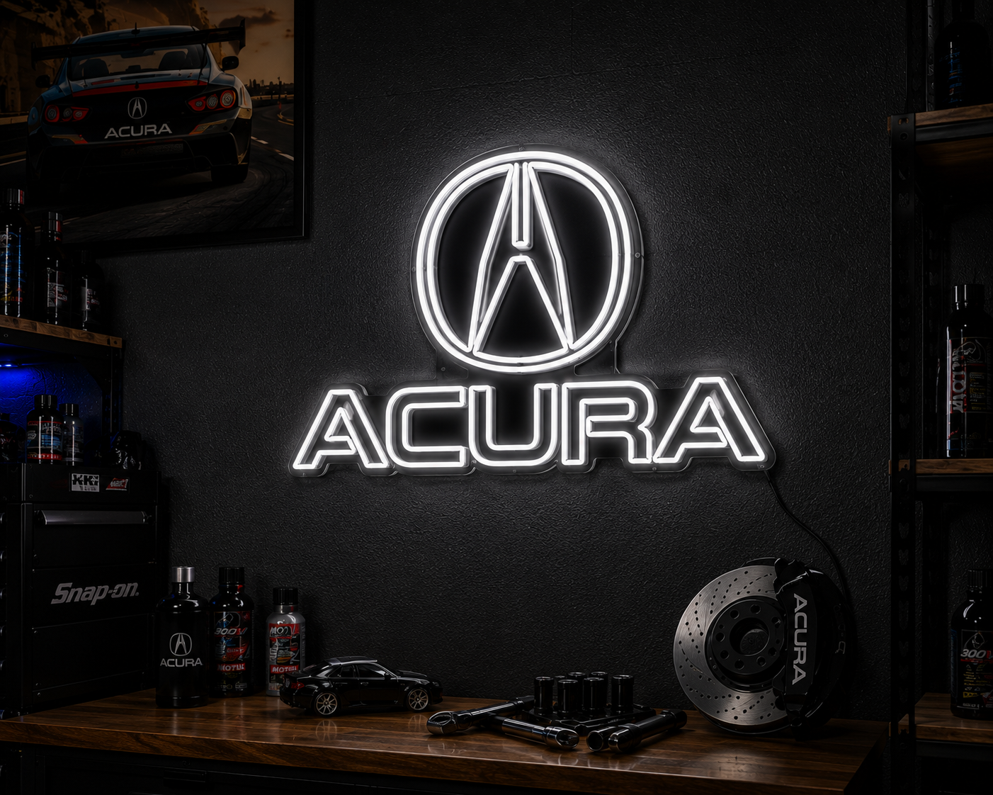 Acura LED Neon Sign – Garage Wall Decor