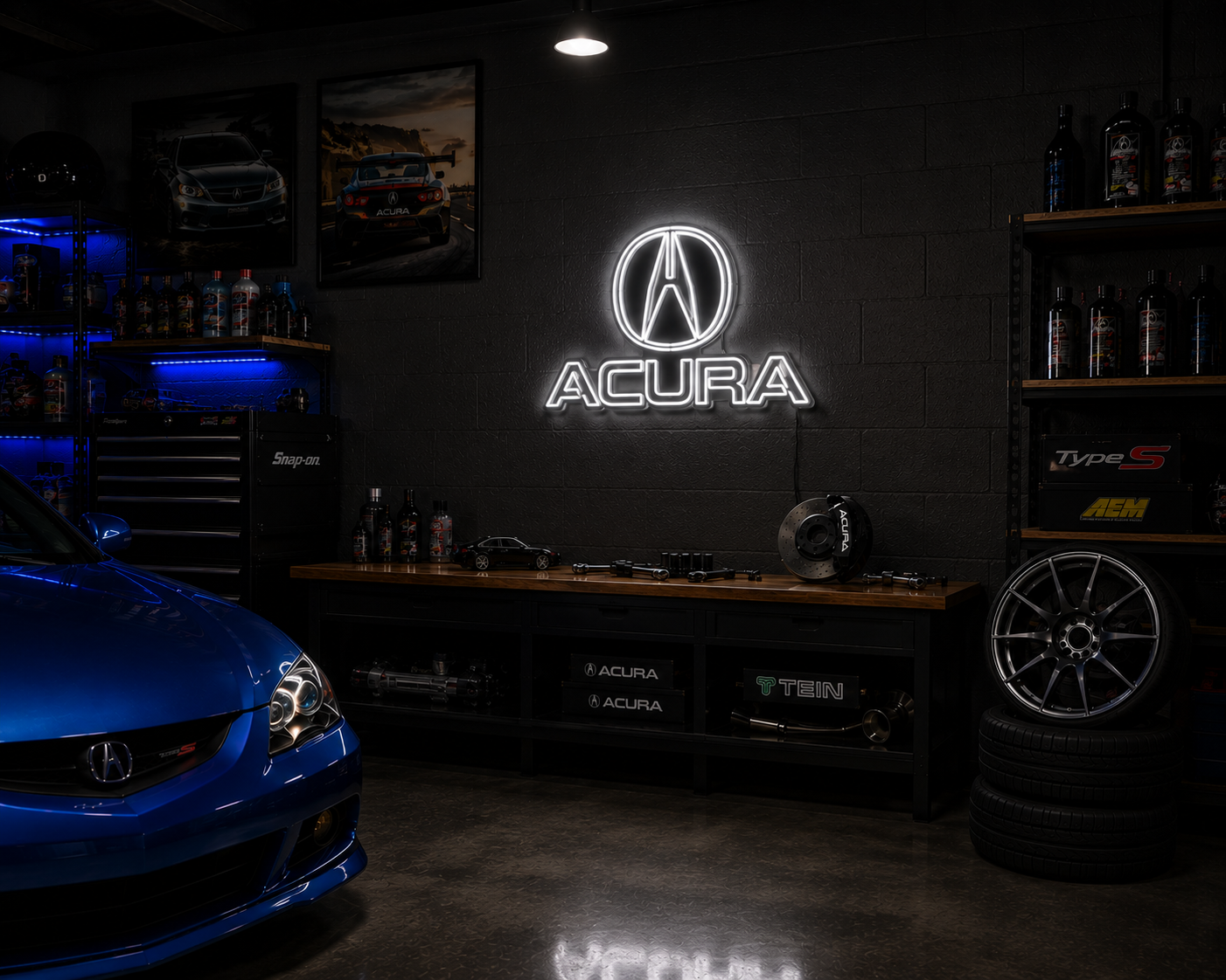 Acura LED Neon Sign – Garage Wall Decor