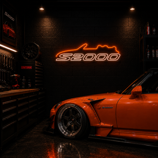Honda S2000 LED Neon Sign – Garage Wall Decor