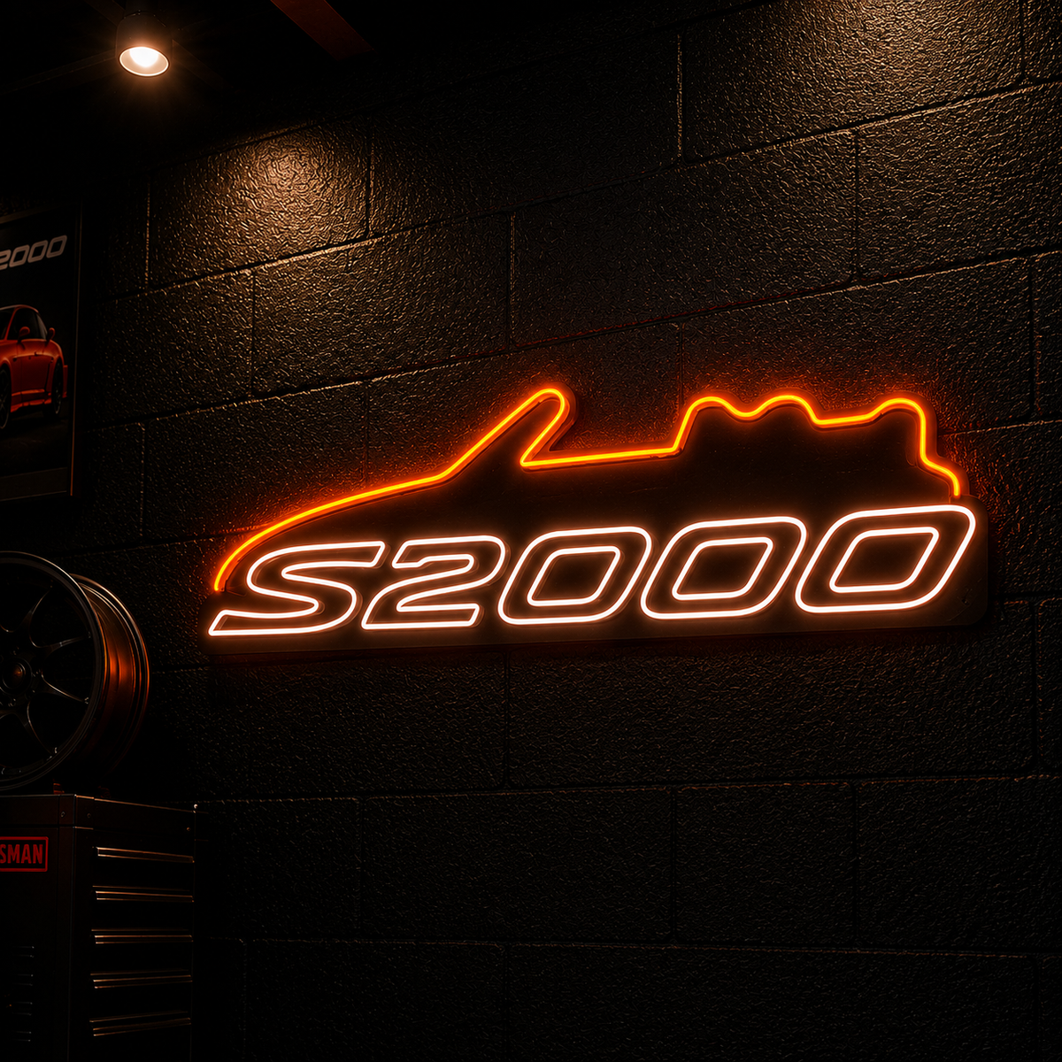 Honda S2000 LED Neon Sign – Garage Wall Decor