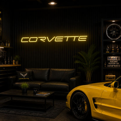 Corvette LED Neon Sign – Garage Wall Decor