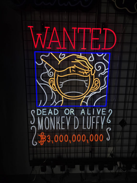 Luffy Wanted Poster LED Sign