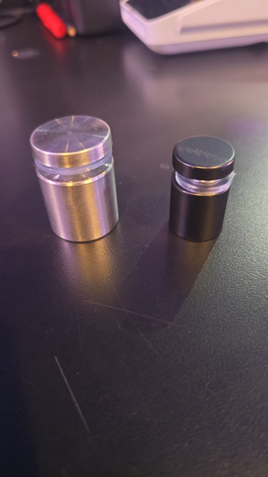 Oversize 4 x Standoffs Black .5 / Stainless 1