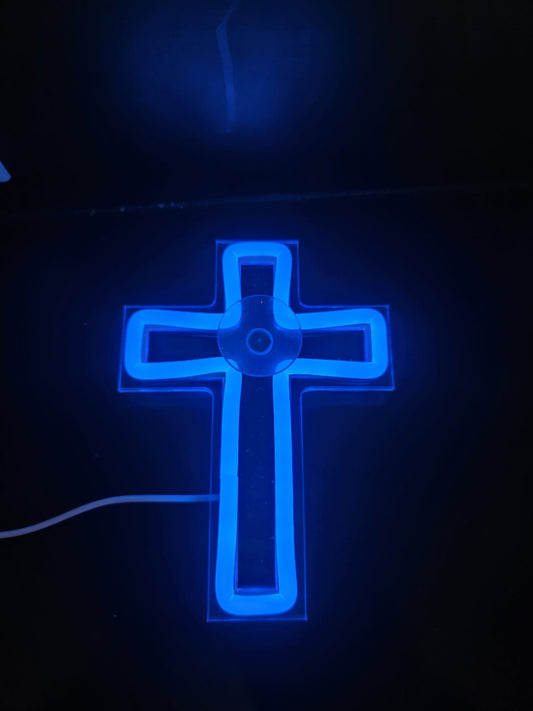 Religious neon sign