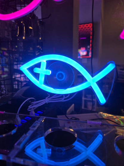 Religious neon sign