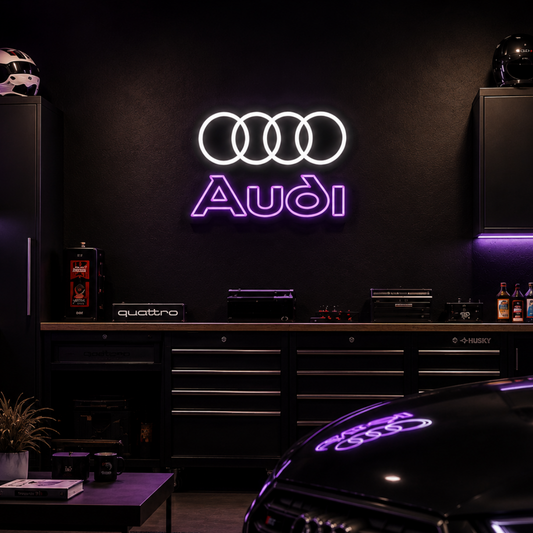 Audi LED Neon Sign – Garage Wall Decor