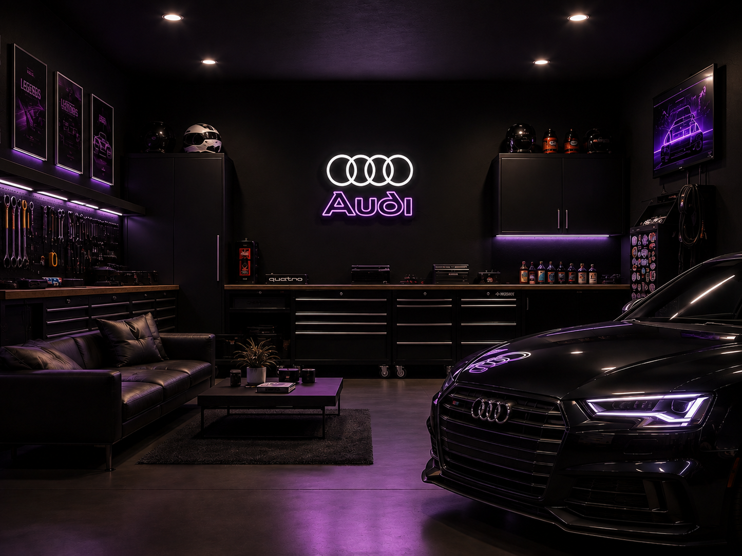 AUDI Neon Garage Decor