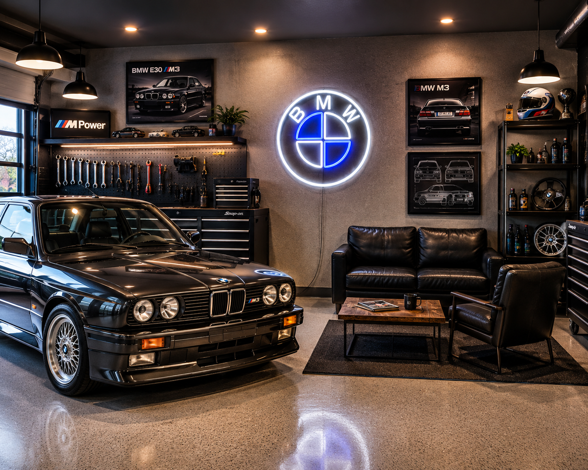 BMW LED Neon Sign – Garage Wall Decor