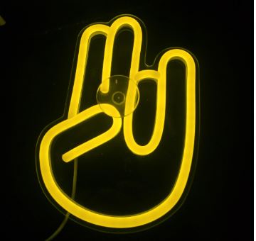 Hand neon sign